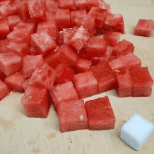 Watermelon Sizing for Watermelon Feta Salad 