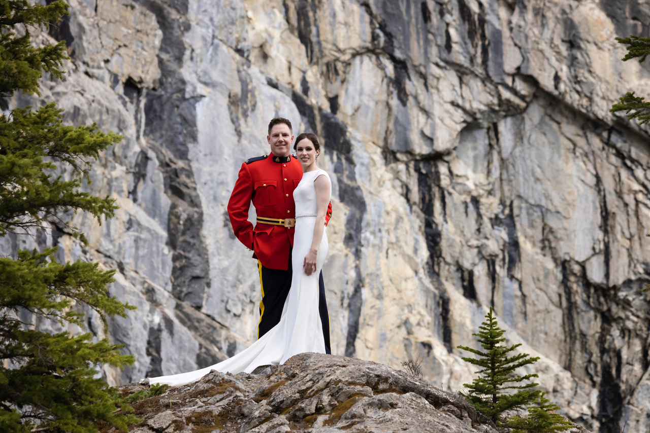A young couple eloping in Alberta.