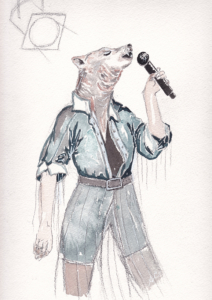 Aleece Coward Painting of Bear Singing