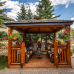 Gazebo Outdoor Sitting Area Canmore Bear and Bison Inn