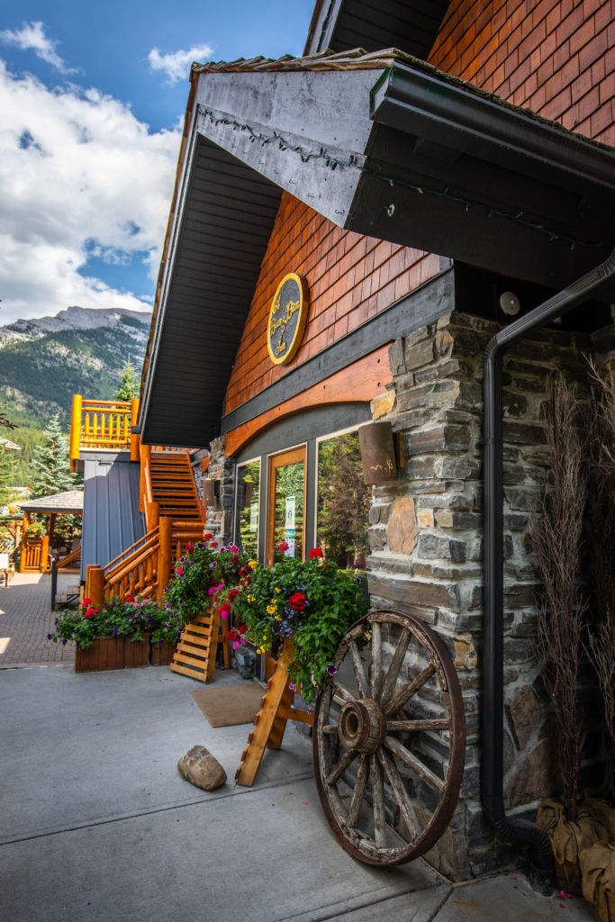 a bear and bison entrance in canmore