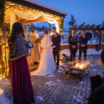 Outdoor Fireside Winter Wedding Canmore Bear and Bison
