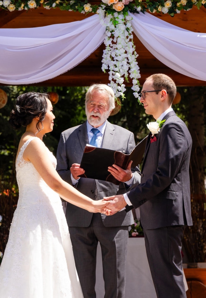 Couple getting married in Canmore